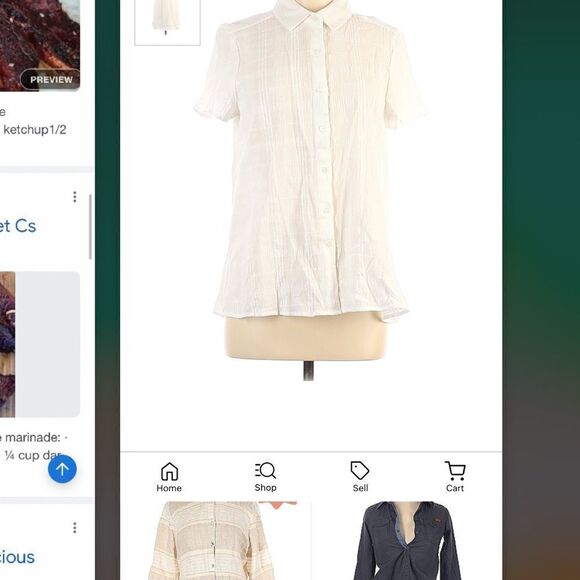 Max Studio Lightweight Short Sleeve Button-Down Shirt - Picture 11 of 11